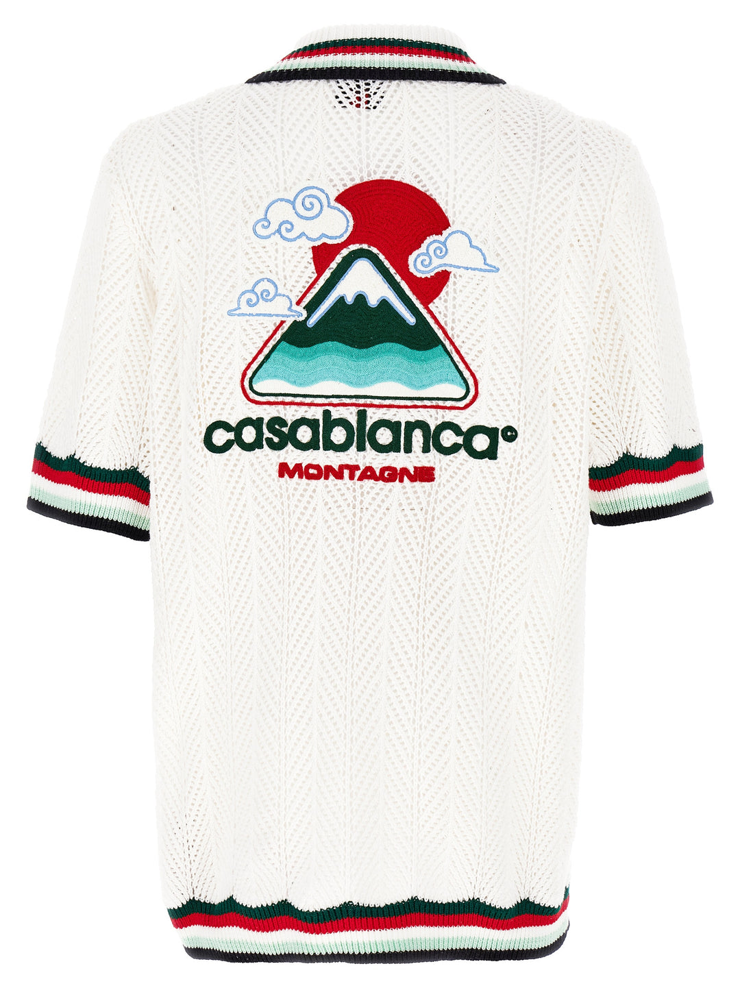 Casablanca Sporty Faux Crochet Shirt and Blouse - White | 435c3ab9f51a4324706c02b6dade48e93320a706