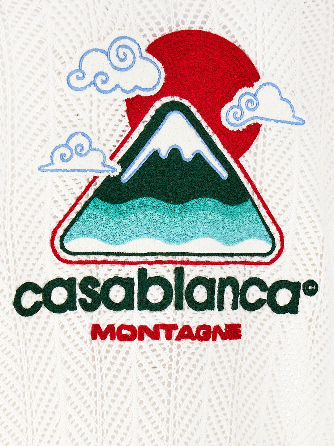 Casablanca Sporty Faux Crochet Shirt and Blouse - White | 46d1a9aa04acf7fac8ed7ac966d12501e96a8a9d