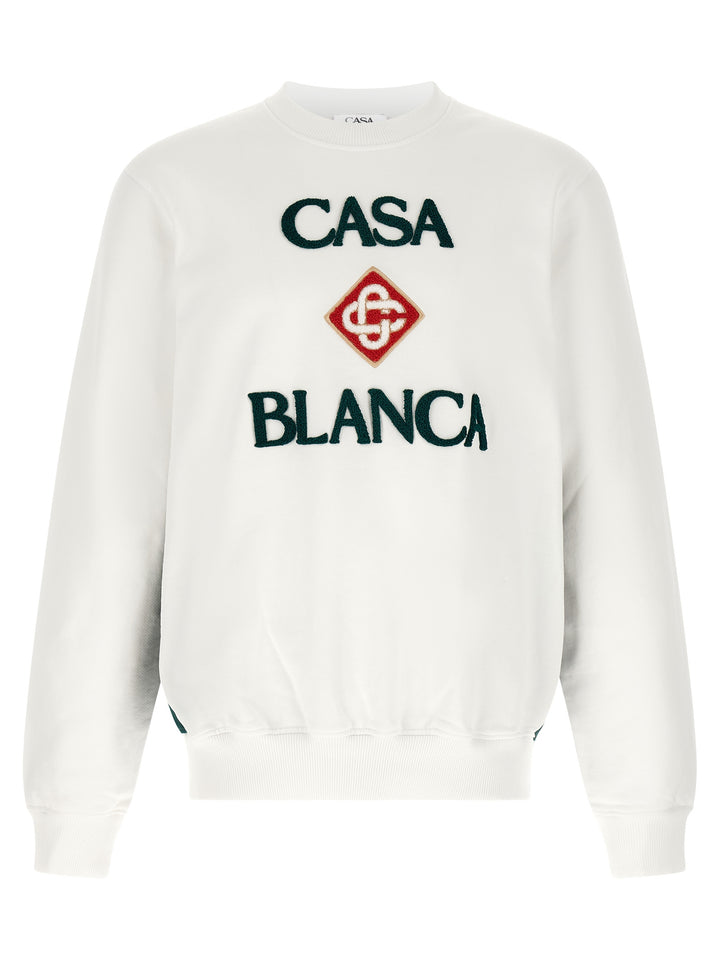 Casablanca Bouclé Embroidery Sweatshirt - Green | 8885b9e68df42cade59d1e13db5c83d0cc201cb4