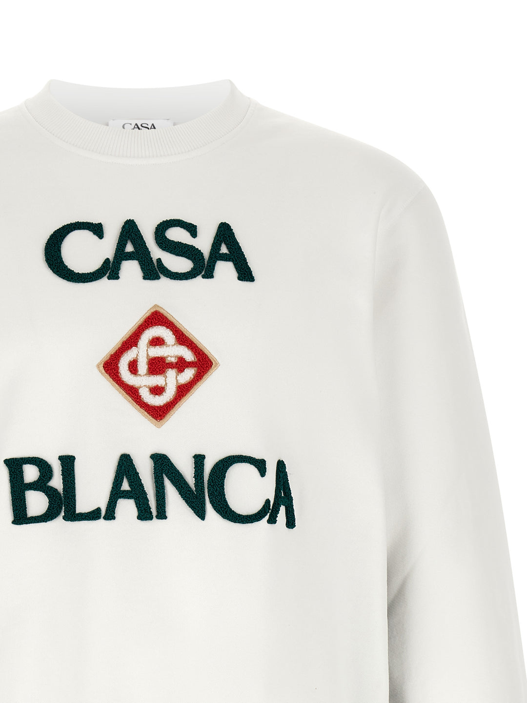 Casablanca Bouclé Embroidery Sweatshirt - Green | c1438d21927bd0cc1e79edec35fb775d6681e4fd