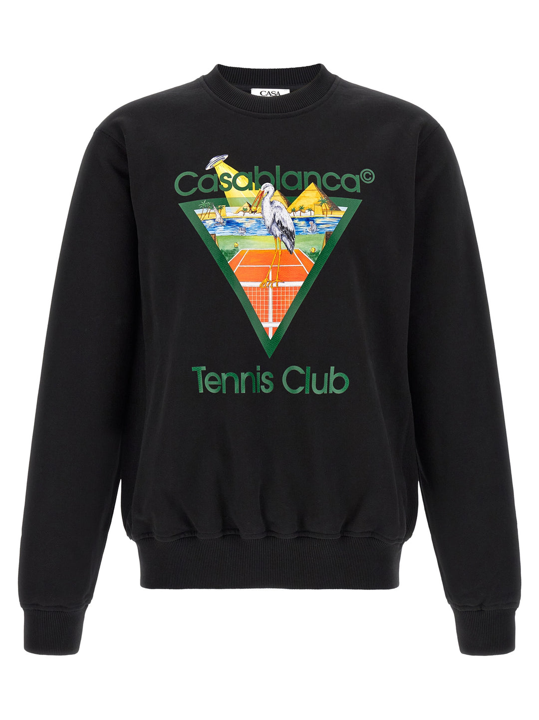 Casablanca Tennis Club Sweatshirt - Black | 07978a3346dc8c94ef242b7290ef97c85c5ed7c7
