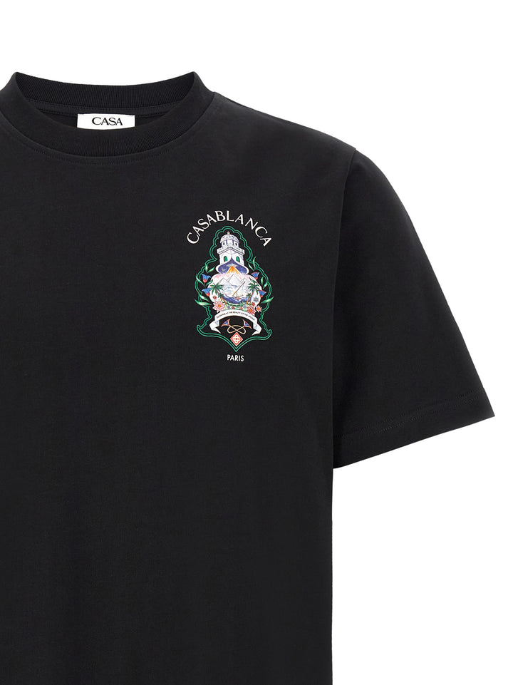 Casablanca Hotel Emblem T-shirt - Black | 9ba3c0bb15a12757379b1386ef2a4e0d2c870e81