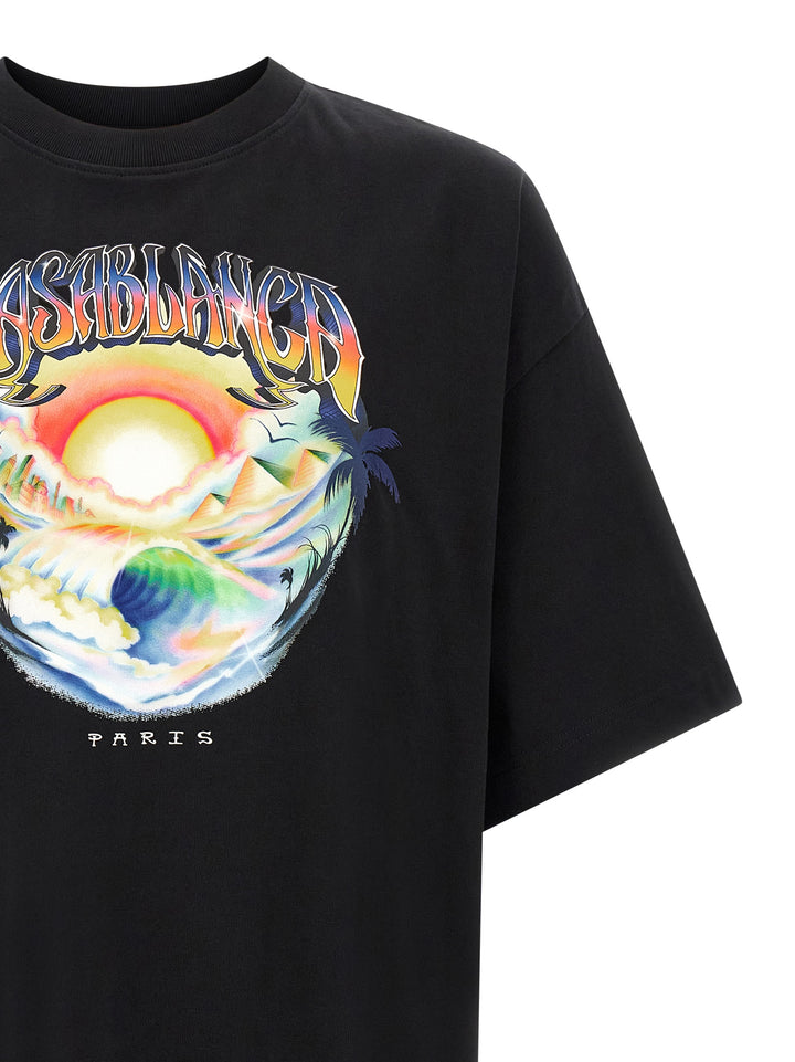 Casablanca Airspray T-shirt - Black | f686dcbe52b0a3e02d98a263100900cf2770be5c