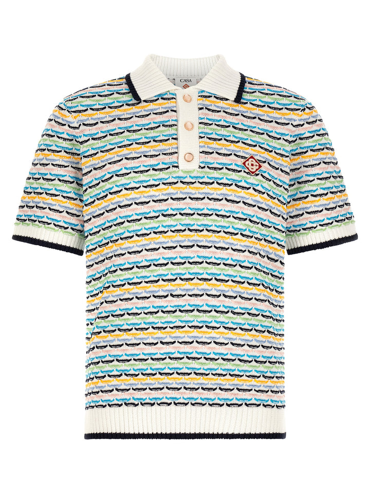 Casablanca Tuck Stitch Polo - Multicolor | 66b856057c0197e85395a4a635750298cc410145