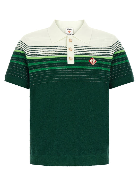 Bouclé Stripes Polo Green
