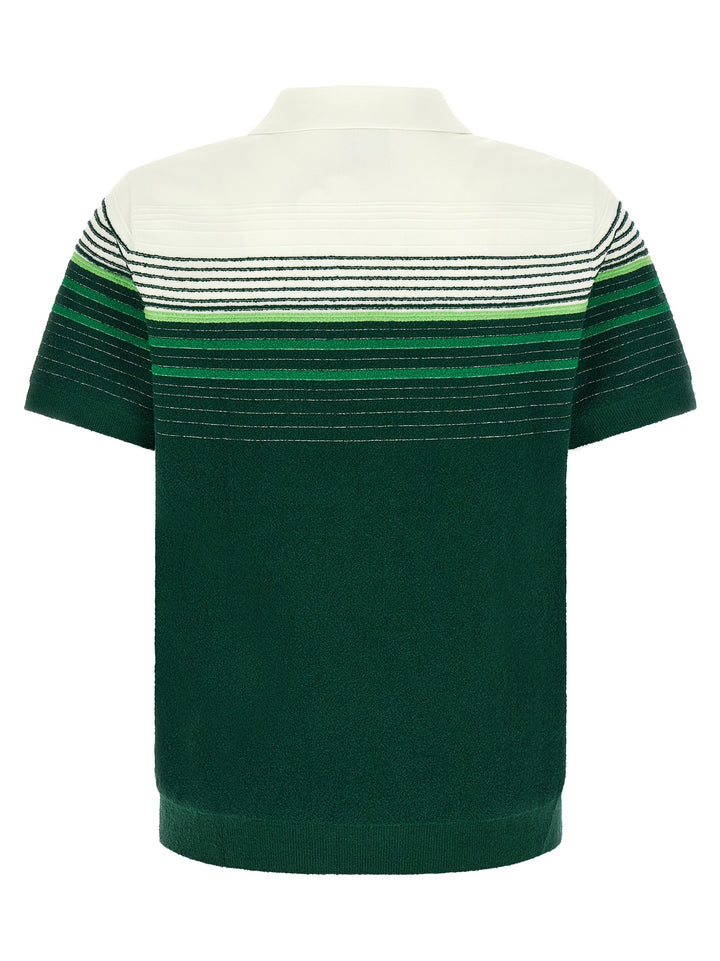 Casablanca Bouclé Stripes Polo - Green | 60b35929a15a50905385f84c98a2248971cd9a18