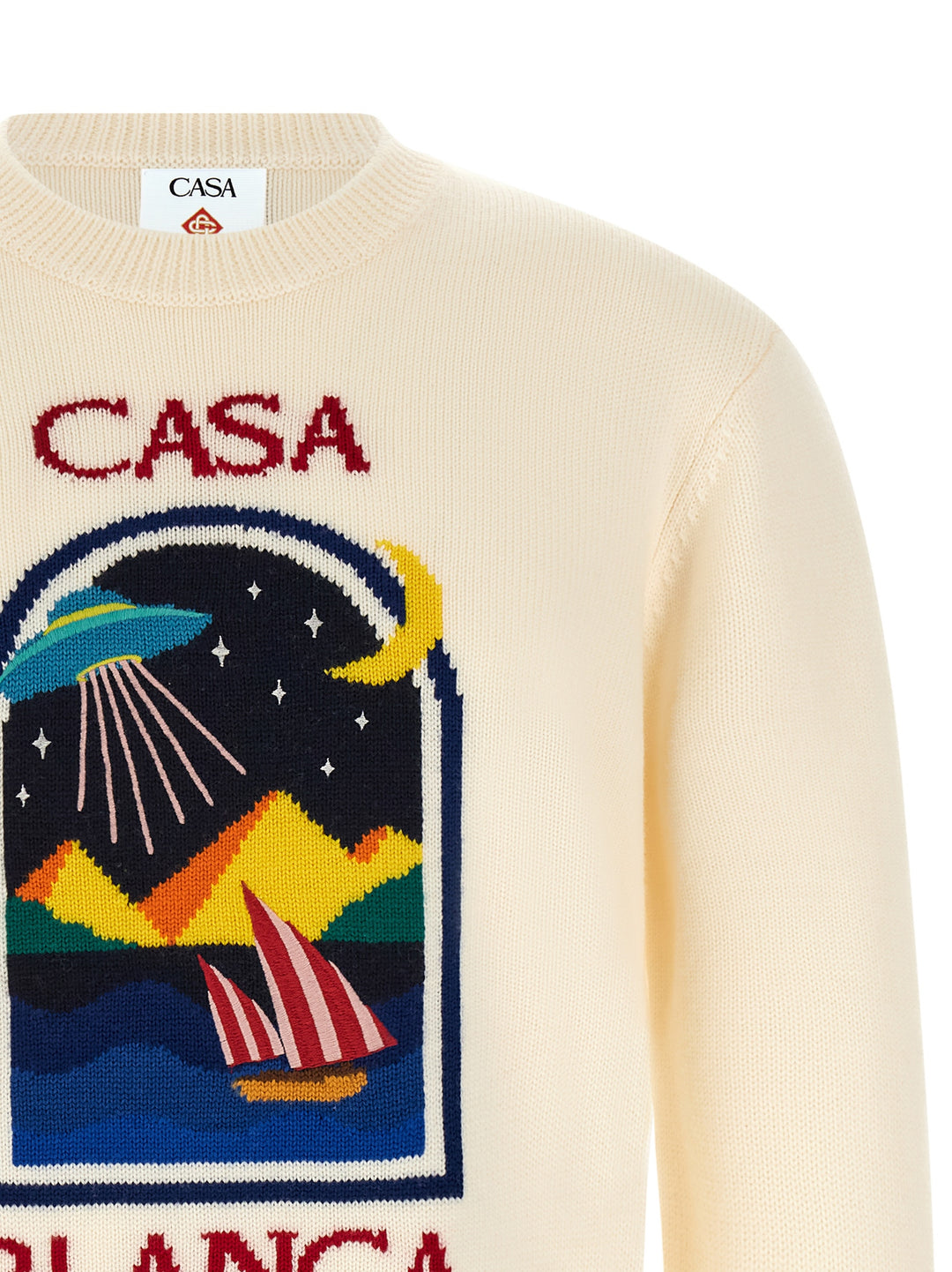 Casablanca Pyramid Abduction Sweaters and Cardigans - White | 857f4568d83d20c1b54dd154a6bd6946d783a3d4