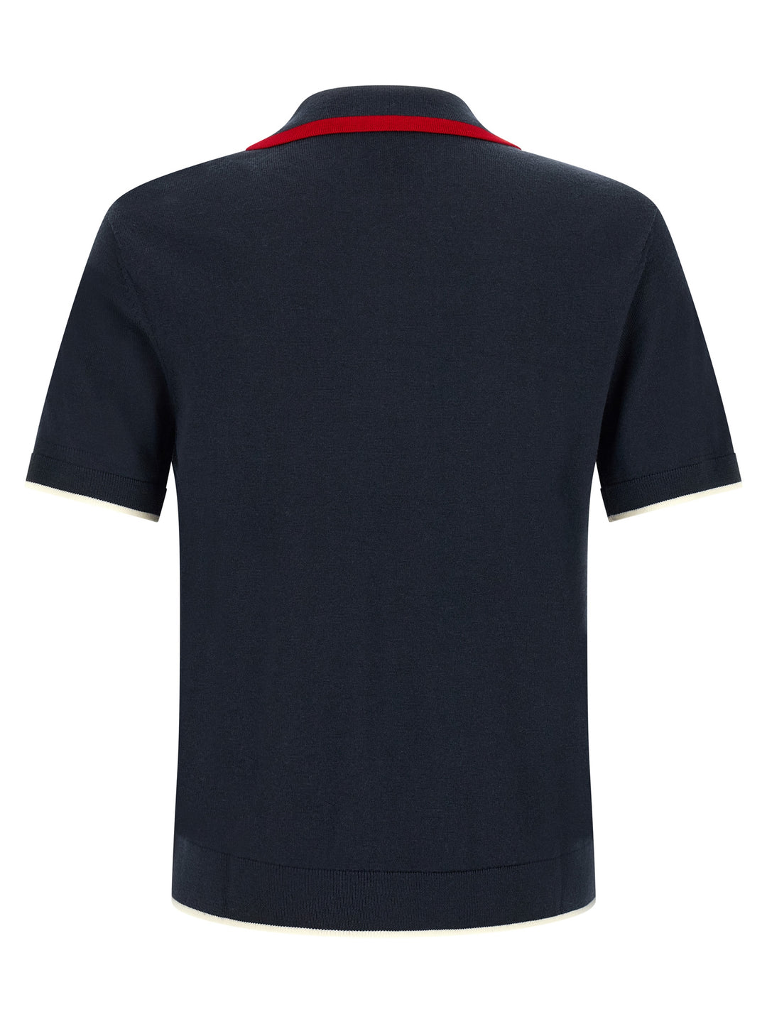 Casablanca Knit  Shirt With Zip Polo - Blue | c311661537ea3880b203ab602403c9744fc65eb3