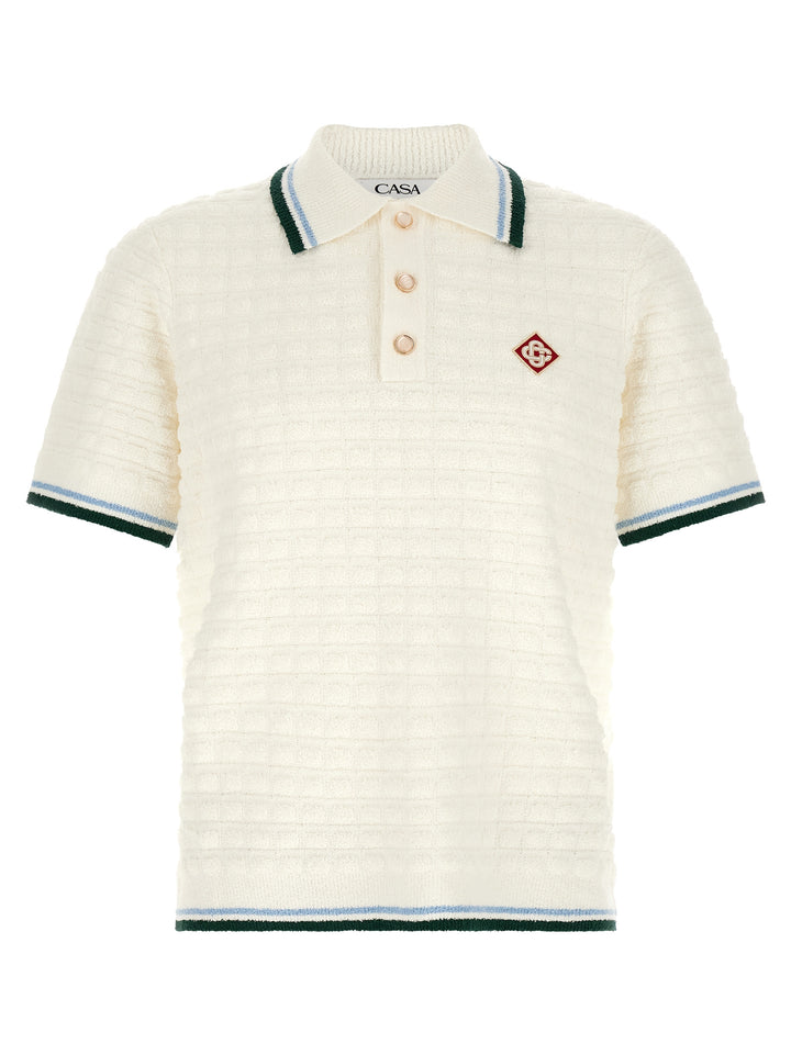 Casablanca Bouclé  Shirt Polo - White | da3b2ad1132cbcacb90b8c7716242cdd6ad15e4d