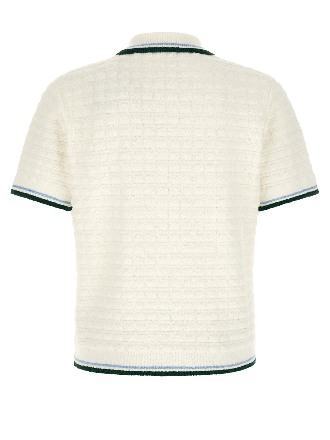 Casablanca Bouclé  Shirt Polo - White | 91d55384dc6e46845201cd7f9c4e165be47250f5