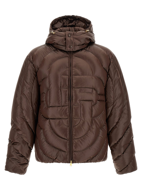 Monogram Puffer Jackets Brown