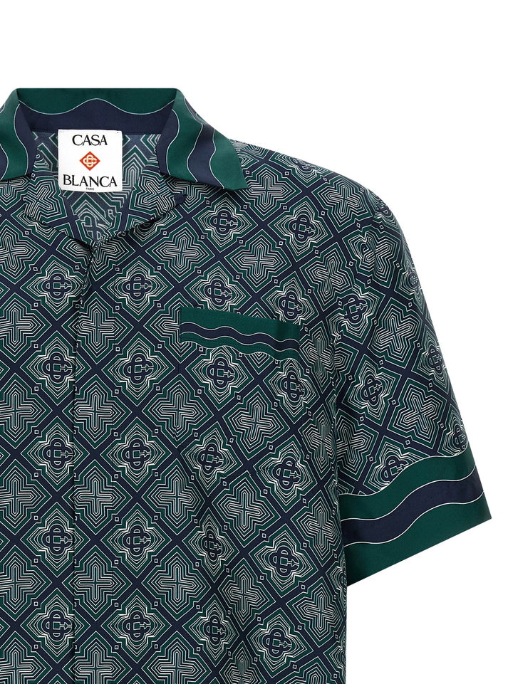 Casablanca Radiating Monogram Shirt and Blouse - Green | 53681b0e26dd9ad60a9a5c1148ee96f0fae2e218