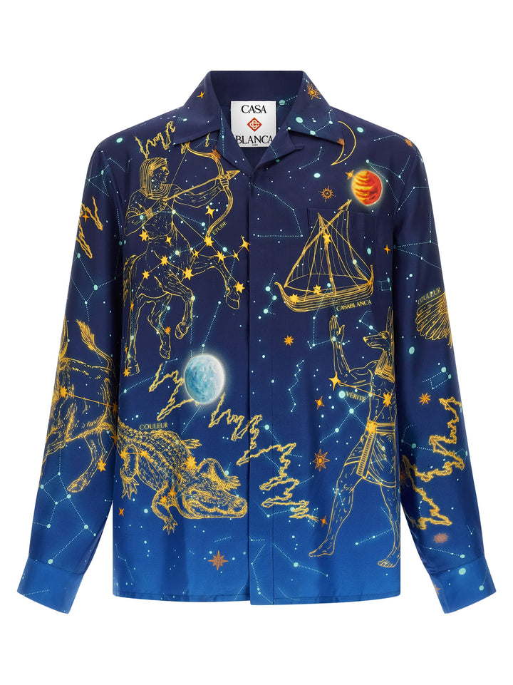 Casablanca Astrology Shirt and Blouse - Blue | f2c8e0771cb0f9f936c8edb08d62e6b08e57d4e4