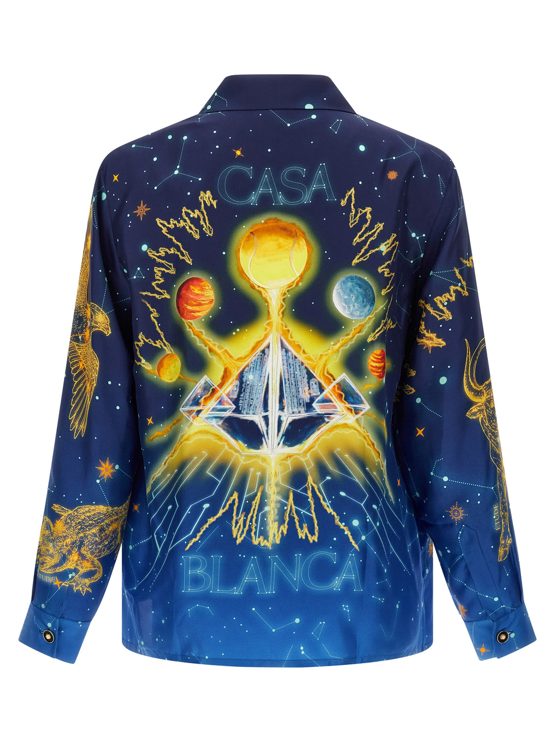 Casablanca Astrology Shirt and Blouse - Blue | b24faef63e4c52b1cdac98a507949da480bcfb49