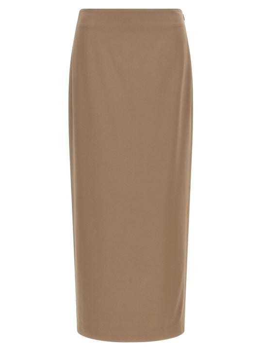 Column Long Skirts Beige