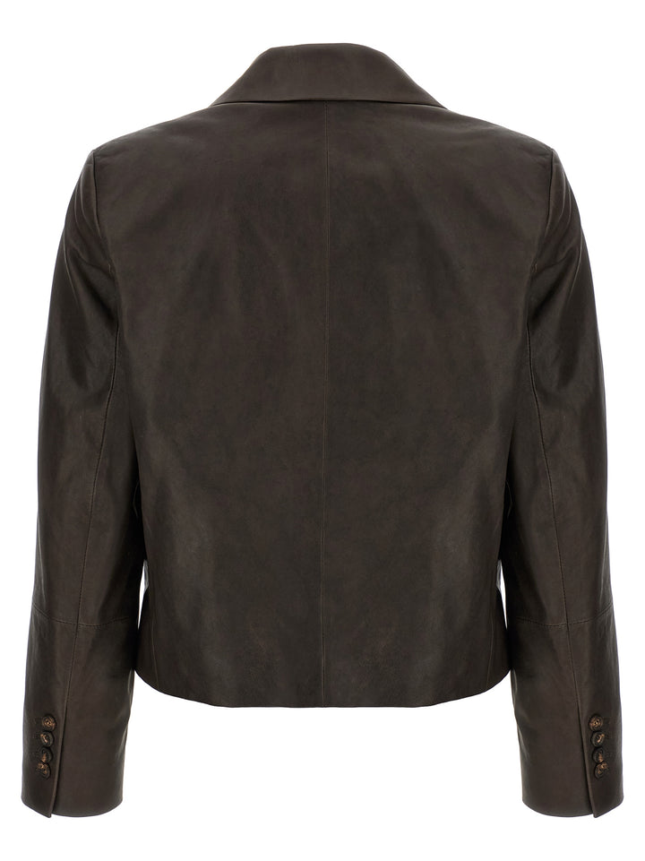 Brunello Cucinelli Blazer Nappa Monile BlazerS - Brown | 10e487695697b3a06a1ea1c62eacc3b2434b517e