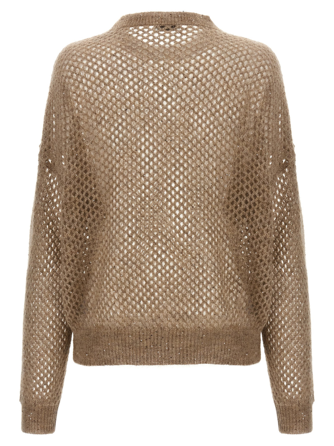 Brunello Cucinelli Rustic Dazzling Net Sweaters and Cardigans - Beige | 667902e402c577a0a13bf8ec37dfc824b1b630ea