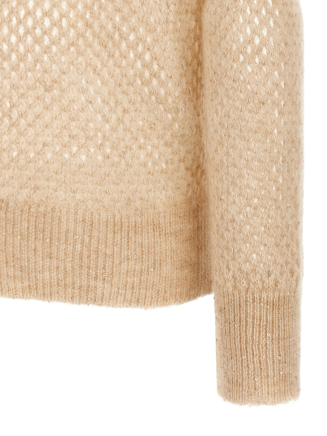 Brunello Cucinelli Rustic Dazzling Net Sweaters and Cardigans - Beige | 5821e47f9c3f0c850f6040ffe78fe30be15656ef
