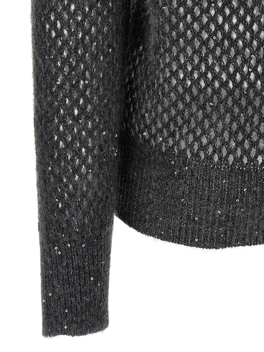 Brunello Cucinelli Rustic Dazzling Net Sweaters and Cardigans - Gray | 517f881e68c1a650f788d2198b10bdb213f92f69