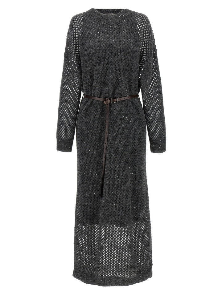 Brunello Cucinelli Dazzling Dress Dresses - Gray | 391c69428e75ad0d531dff72bf5bab2a84cc5426