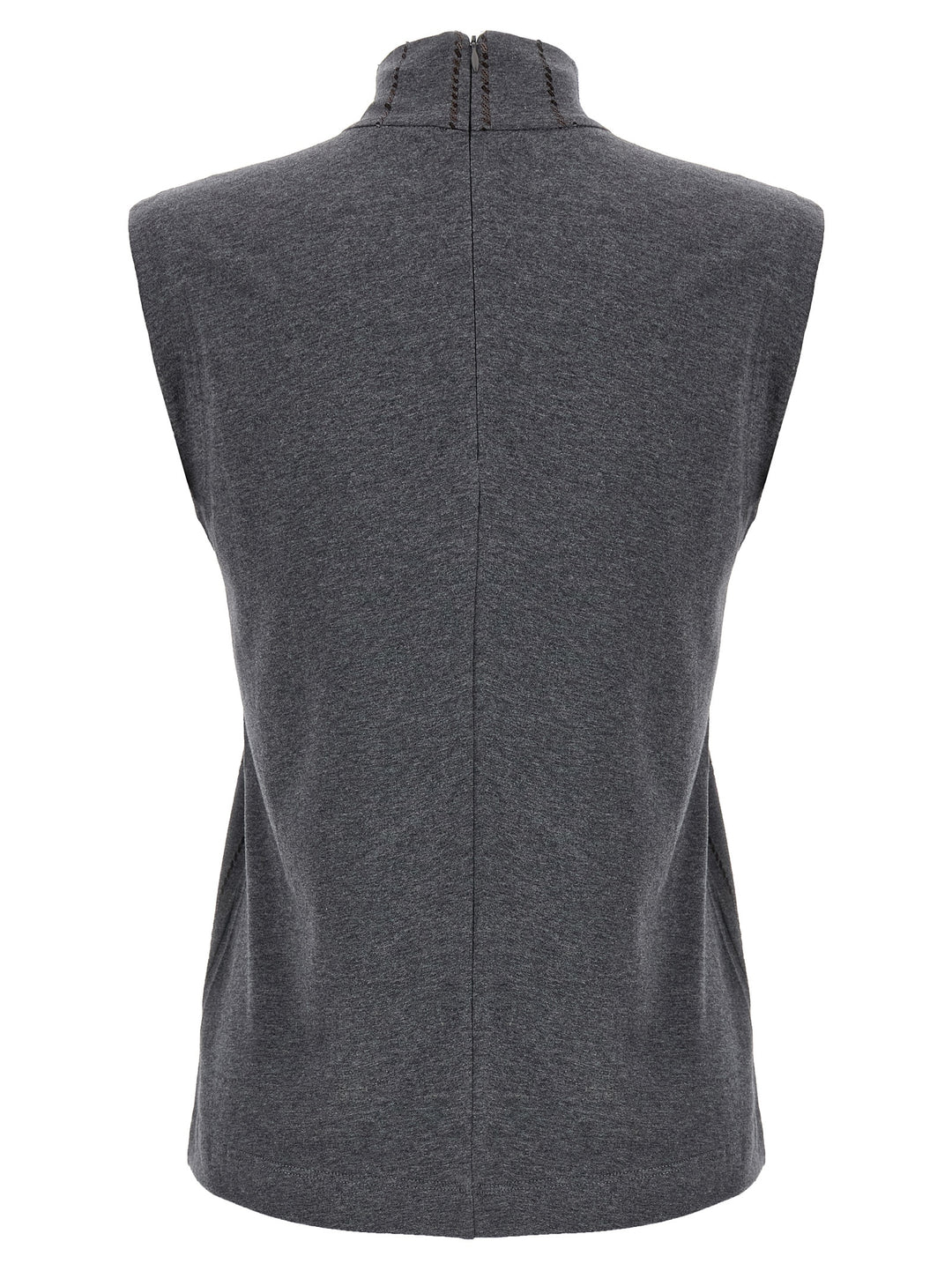 Brunello Cucinelli Micro Sequin Top Tops - Gray | 25bab65a8fc24b2480ace1525cd2f44619ee8ba0