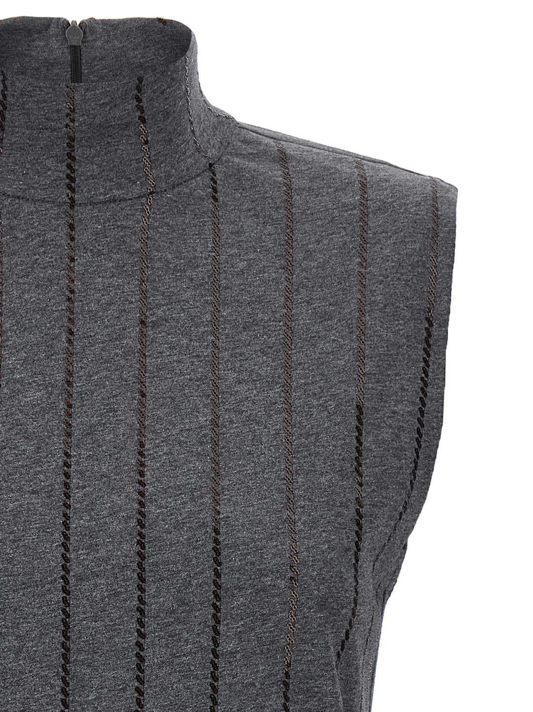 Brunello Cucinelli Micro Sequin Top Tops - Gray | 1f49ed35961b75f791bcd4124f596ddd1c590465