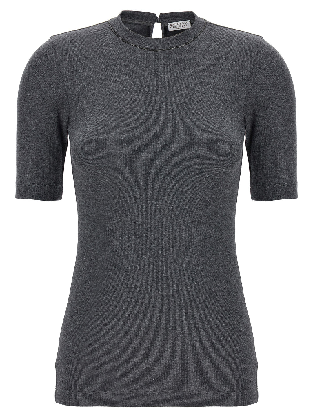 Brunello Cucinelli Monile Ribbed T-shirt - Gray | 421f2a4f2ff53755a26204d7c1f7e2a661eaf375