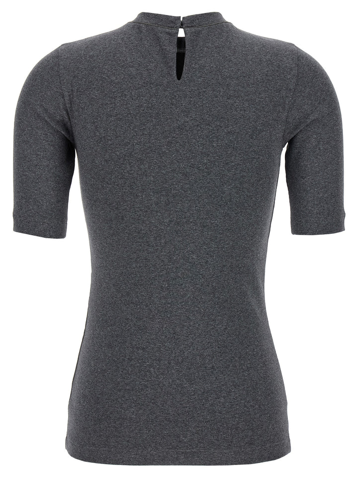Brunello Cucinelli Monile Ribbed T-shirt - Gray | 2d6f16c9b51ef0b6fdabe2464bb47460618284d1
