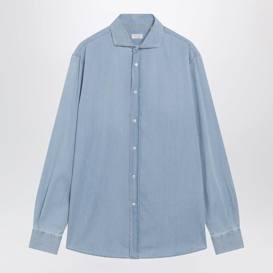 Easy Fit Shirt In Light Blue Denim