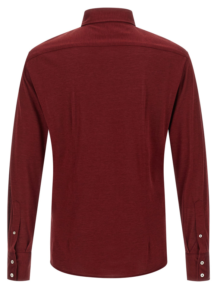 Brunello Cucinelli Silk And Cotton Shirt Shirt and Blouse - Bordeaux | 40edc9aaafba801605bc540d8a433b7e9bca25a9