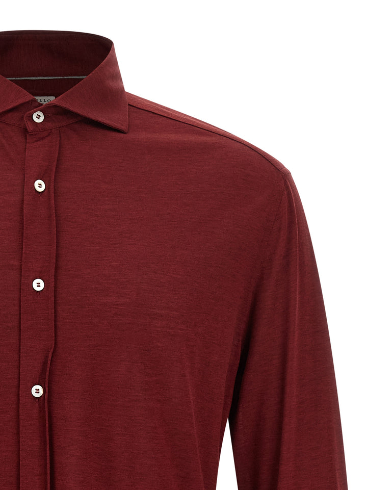 Brunello Cucinelli Silk And Cotton Shirt Shirt and Blouse - Bordeaux | 464a00de2199b91207b8b24ca38a80ea9bd13abd