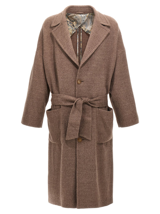 Single-Breasted Wool Coat Coats And Trench Coats Beige