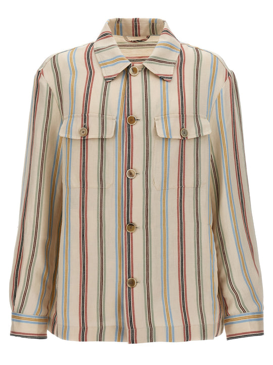 Striped Overshirt Shirt And Blouse Multicolor
