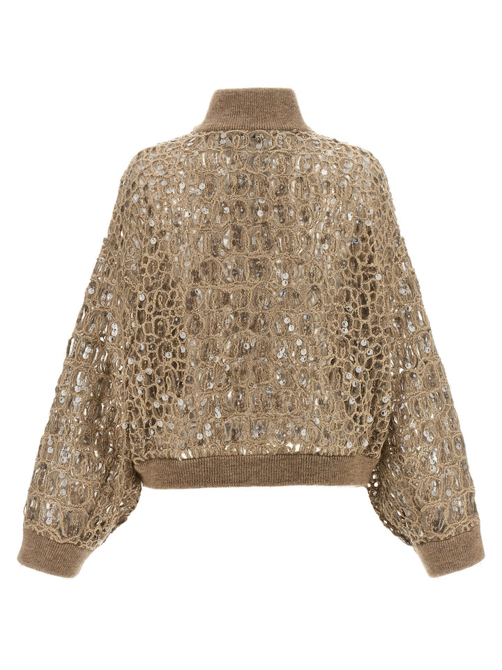 Brunello Cucinelli Dazzling Croc Embroidery Sweaters and Cardigans - Beige | e783515c2b43ca6a127a76848ecba1849ae4233e