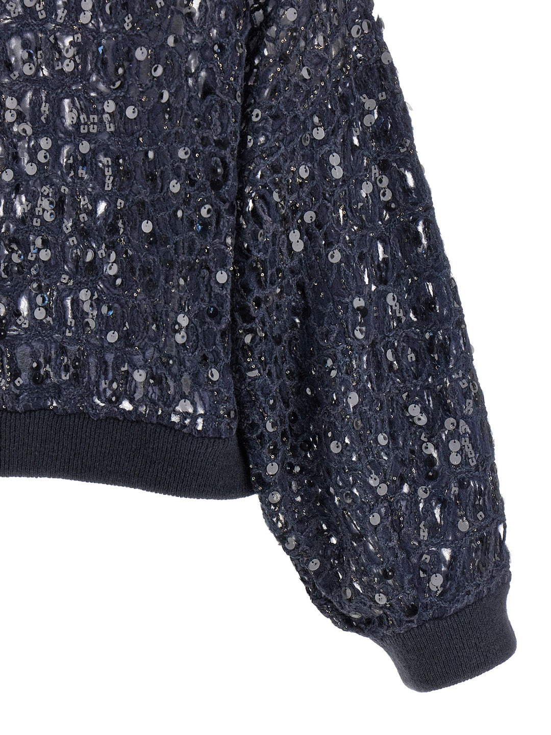 Brunello Cucinelli Dazzling Croc Embroidery Sweaters and Cardigans - Blue | 36c0cdefb4353b66a8b01b02d0cff1ac945ebc97