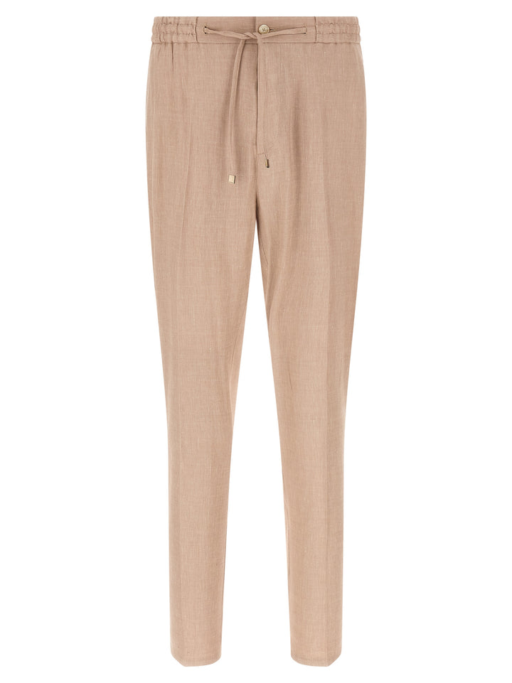 Etro Flamed Linen Joggers Pants - Beige | 598379165c15aefe732547edbeeb97310f863cfa