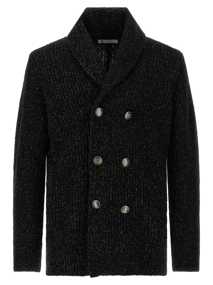 Brunello Cucinelli Double-Breasted Cardigan Sweaters and Cardigans - Black | cca81a1f0fd493d505601d3ee9a0051bf3f58620