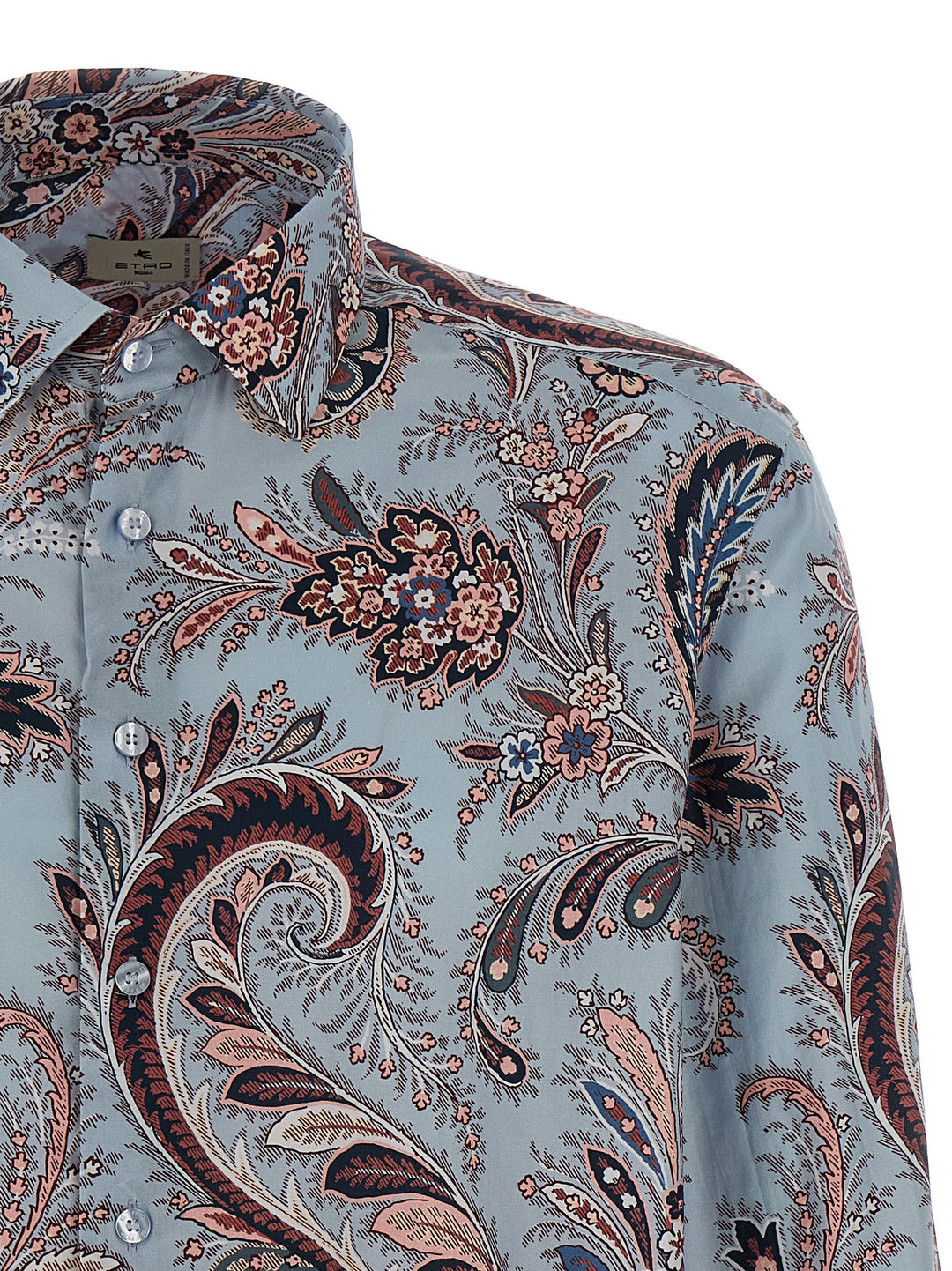 Etro Floral Paisley Cotton Shirt Shirt and Blouse - Light Blue | 144fbd1086bd8cf34f7a31f9707d355ca83f65aa