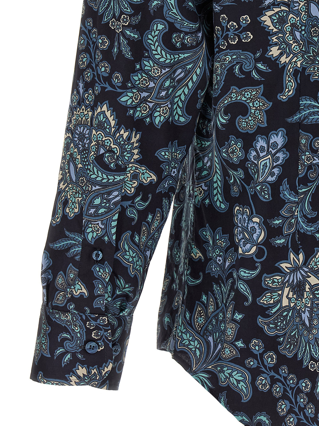 Etro Floral Paisley Cotton Shirt Shirt and Blouse - Blue | 658b23efff298d91c5e706395d57a619c09fbdad