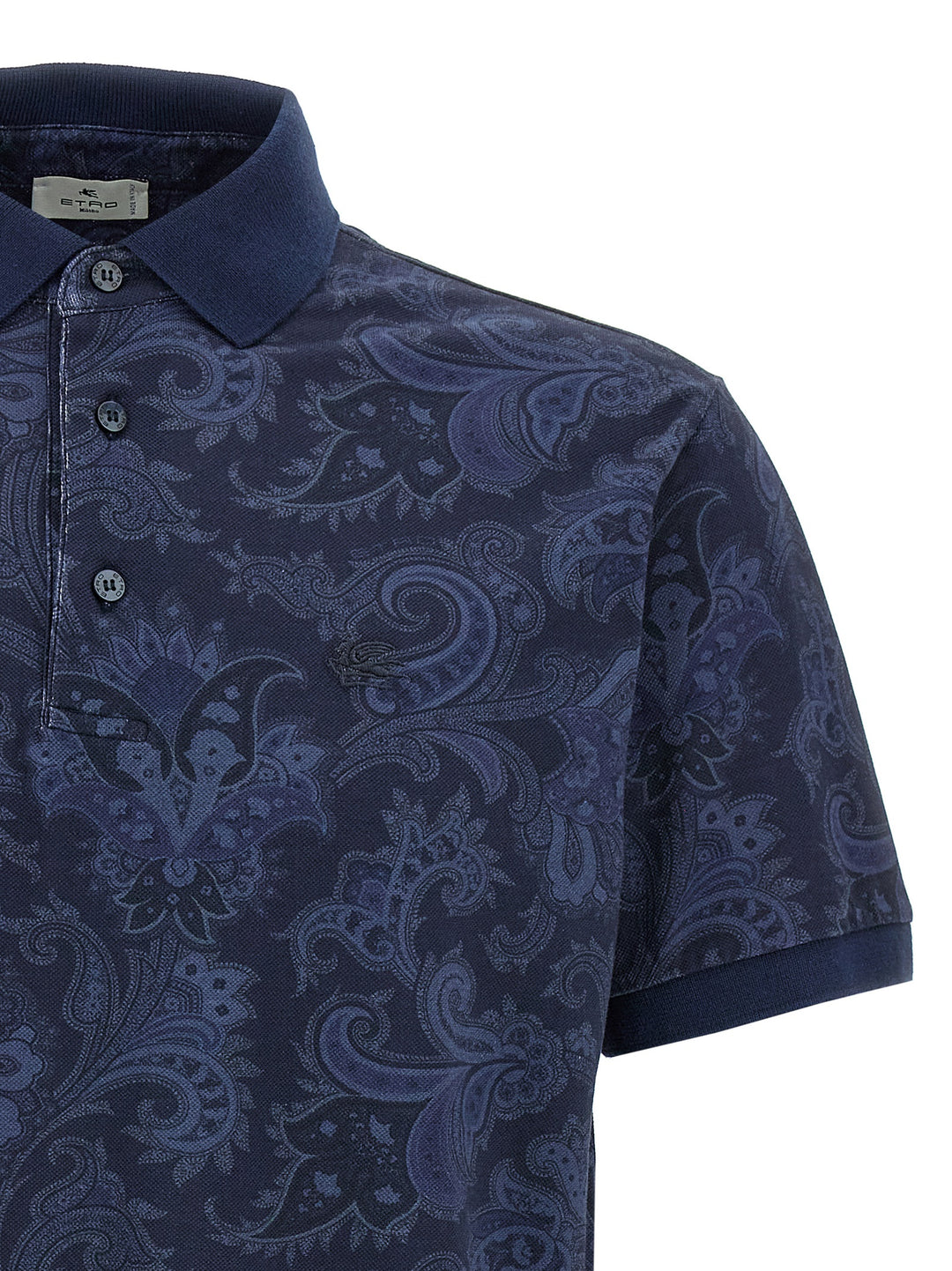 Etro Paisley Flowers Polo - Blue | 80c2a45c1545d122523a4d76832b4b764a7e01fc