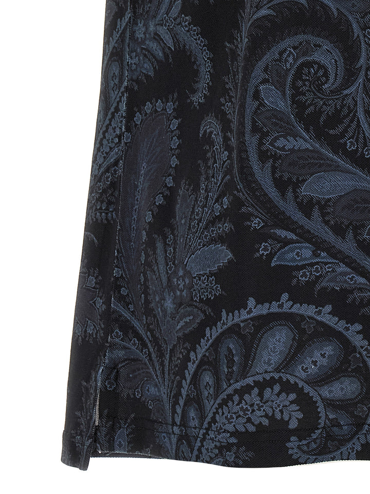 Etro Paisley Flowers Polo - Blue | 25aee57fc42ccbb3cf63e0a97e2e311d4c5dd90e