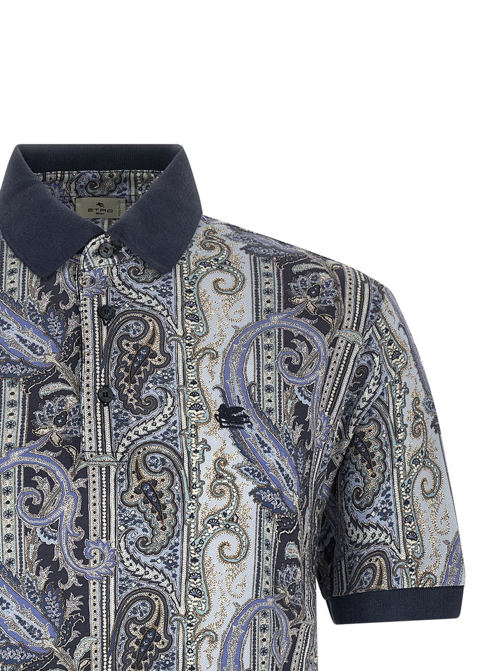 Etro Arnica Paisley Polo - Blue | 2198ac3d44245e50d2658641f865f2a6701e8eb6