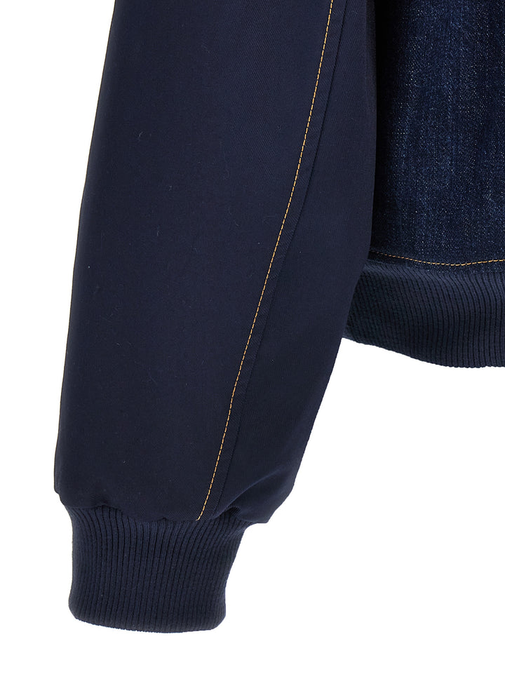 Wales Bonner The Echo Denim Varsity Puffer Jackets - Blue | fac7f0623c30eec797895a7a933ebed19c2d3f39