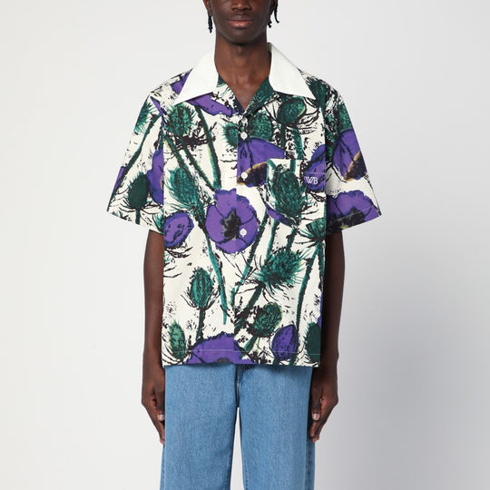 Highlife Bowling Shirt With Purple Print