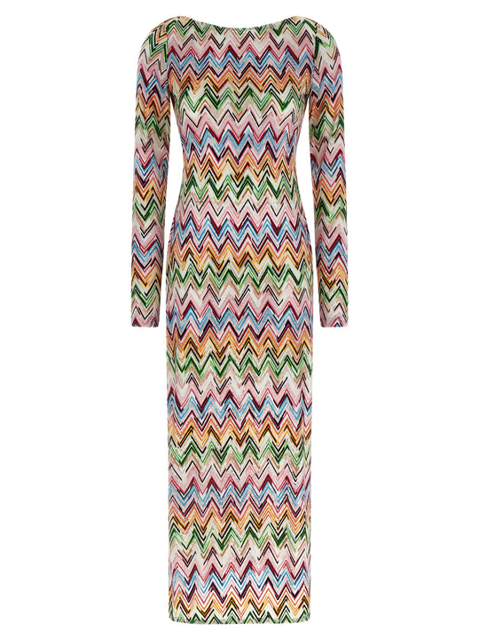 Zig Zag Lace Dress Dresses Multicolor