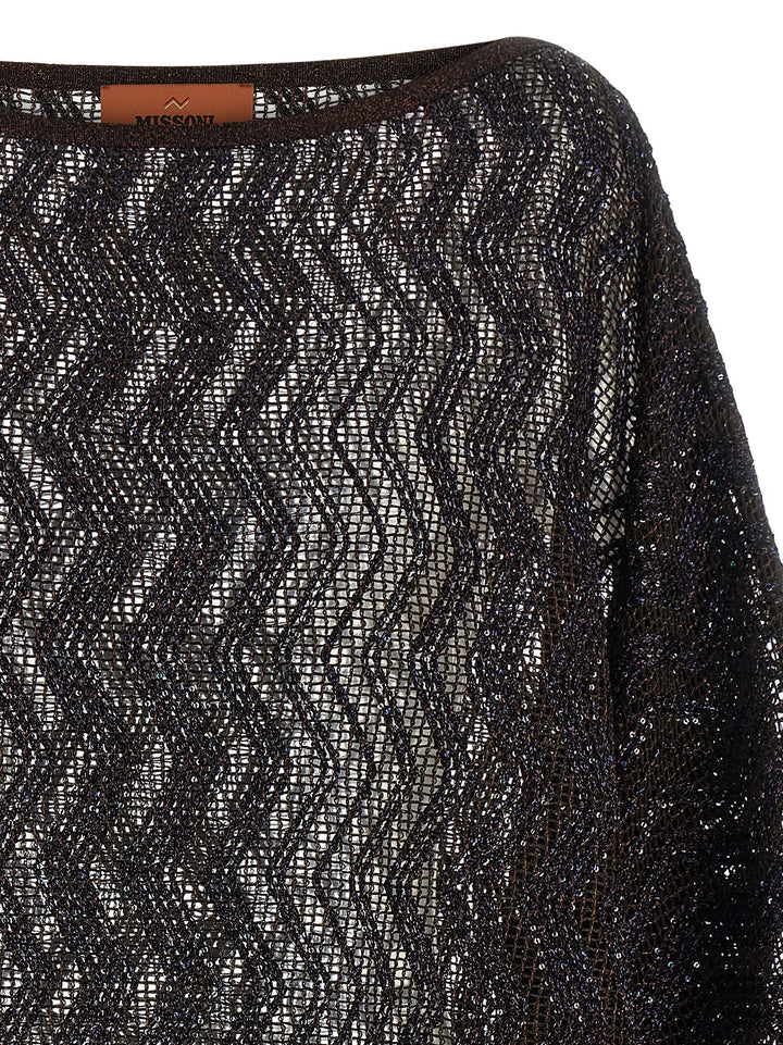 Missoni Zigzag Mesh Dress Beachwear - Brown | 72c98a87ddd212c4c316cd68e3a89b22e3564c1b