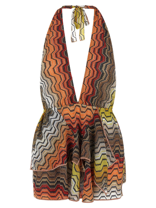 Greek Motif Cover-Up Dress Beachwear Multicolor