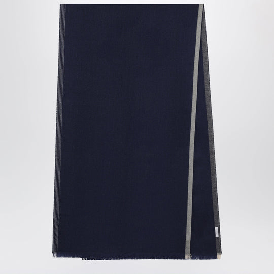 Blue/Brown/Grey Wool And Cashmere Scarf