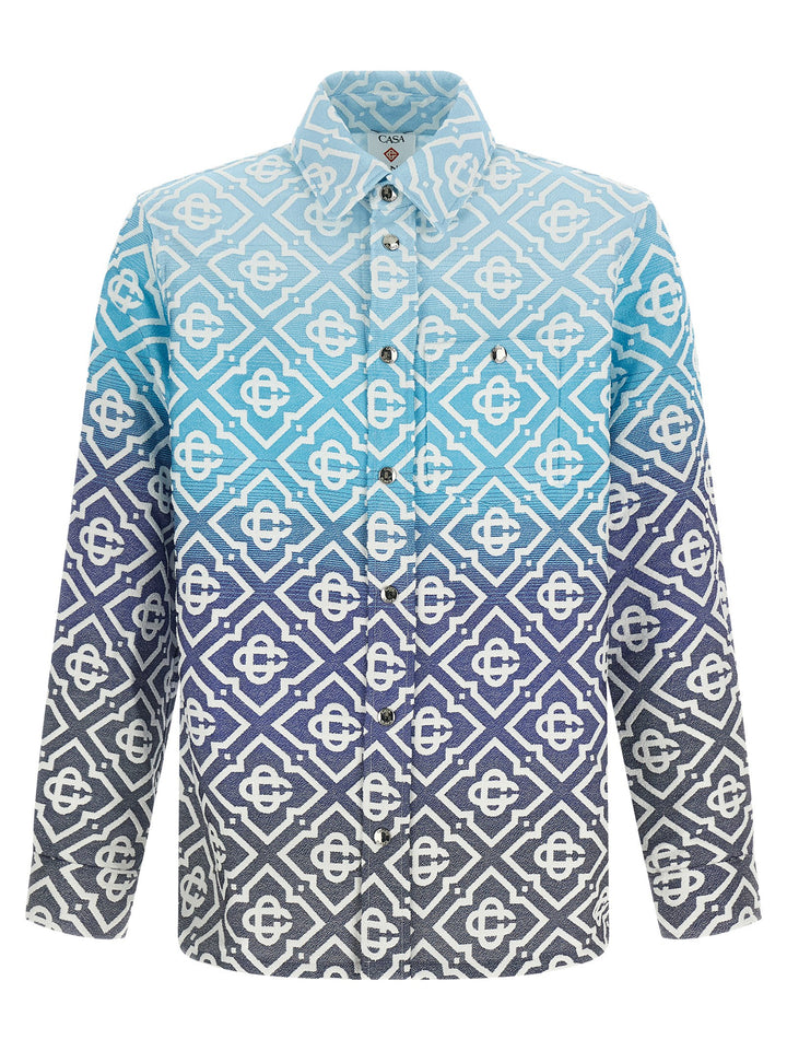 Casablanca Monogram Gradient Jacquard Puffer Jackets - Blue | 60e0240f7b16613444602efcdfe9c151bfff8ee2