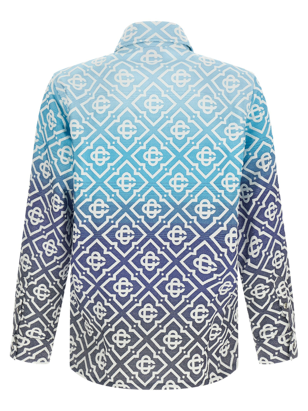 Casablanca Monogram Gradient Jacquard Puffer Jackets - Blue | 3ad70cad58e51c5e7f0b4b41ac5846b9dbee5e81